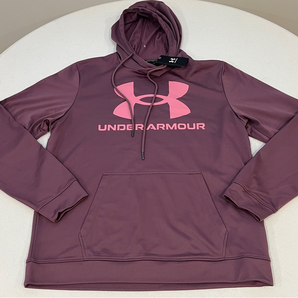 Under Armour Hooded pullover sweatshirt purple eggplant plum pink large NWT.